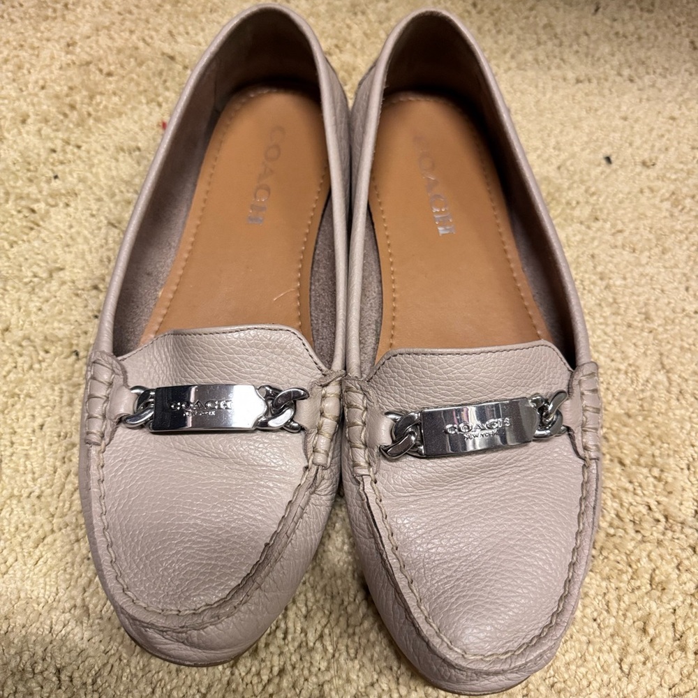 Coach Olive Taupe Drivers Loafers